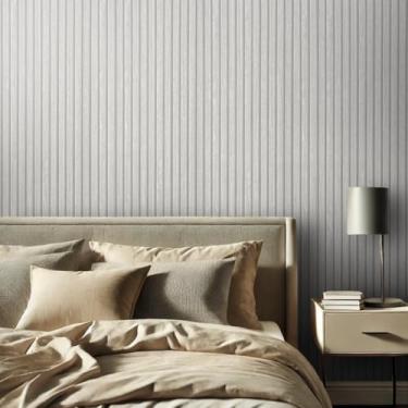 Imagem de Papel de Parede Imita Madeira Ripado, Lavável Autocolante Ripas de Madeira 10 Metros (Ripado Nogal)