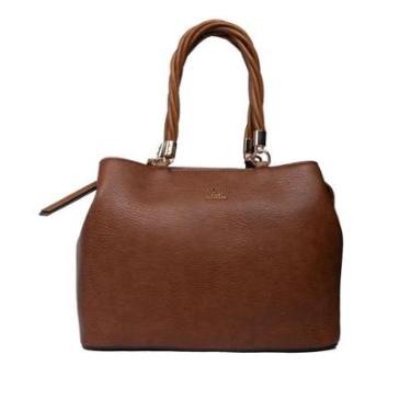 Imagem de Bolsa Feminina WJ Tiracolo Média Texturizada Caramelo-Feminino