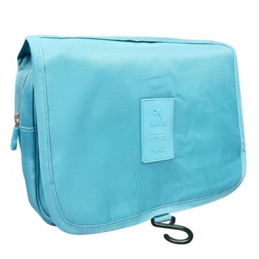 Imagem de Necessaire Bolsa de Mão Travel com Gancho Organizadora Multiuso Porta Objetos Dobrável Unissex Espaçosa Viagem (Verde)