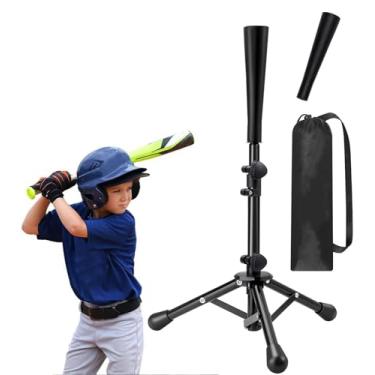 Imagem de Camiseta portátil de beisebol e softbol para crianças e jovens - altura ajustável de 50,8 cm a 68,5 cm - Suporte de tripé durável com parte superior de borracha - Fácil configuração e bolsa de