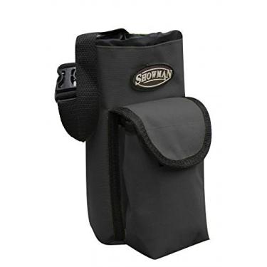 Imagem de Showman Bolsa de transporte para celular com bolso e alça de transporte ajustável Cordura Trail Riding Water Bottle com isolamento de nylon preto