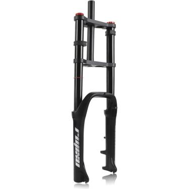 Imagem de L 4.0 Pneu Mountain Bike 20 Polegadas Viagem 120mm Garfo De Bicicleta De Ombro Duplo Spread 135mm Garfo De Bicicleta De Praia Garfo De Ar De Bicicleta De Neve 1-1/8 Tubo Reto, Black, 20 inch