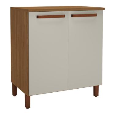 Imagem de Balcão de Cozinha Monza 80cm com Tampo MDF - Indékes Freijó/Off White