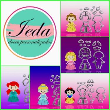 Imagem de Cortador Kit Princesas Ieda - 5 Modelos Modulares Tamanho 7 Cm