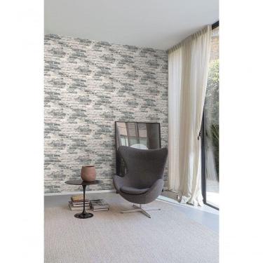 Imagem de Papel De Parede Muse Tijolo Cinza E Branco A58102