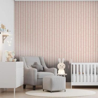 Imagem de Papel de Parede Revoada Café Rosa e Branco 4462