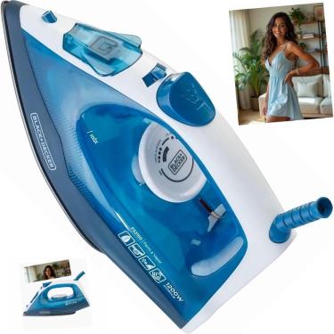 Imagem de Ferro Passar Roupas Black+Decker FX2150 Azul Moderno 240ml Vapor 18g/min Spray Frontal Cabo Giratório