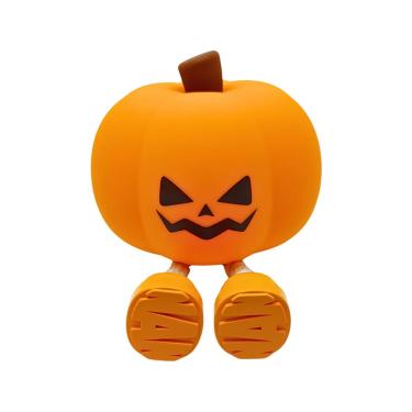 Imagem de Luminária Pequena Abóbora em Silicone Abajur Decoração Halloween Recarregável