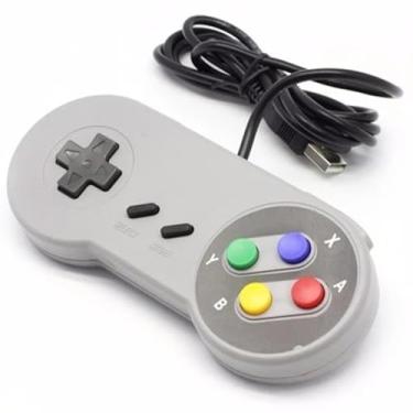Imagem de Controle USB para Super Nintendo, SNES Retro Famicom Game Gaming Joypad Gamepad para Windows, PC, Mac, Linux, Android Raspberry Pi (multicolorido)