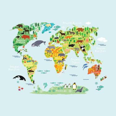 Imagem de Papel de Parede Mapa Mundi Green G – 3,5m x 4m