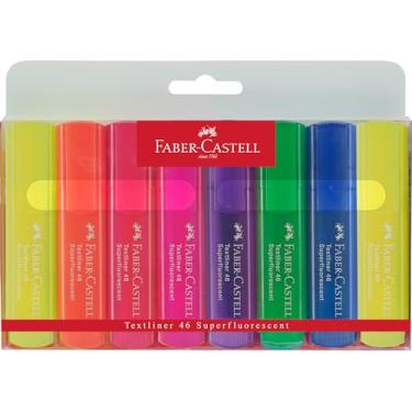 Imagem de Faber-Castell Conjunto de iluminadores fluorescentes - 8 canetas marca-texto com ponta cinzel em cores neon sortidas