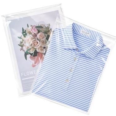 Imagem de Aubeco Sacos de biscoito, embalagem de plástico de 25 x 33 cm, 120 embalagens individuais de doces para presentes, joias