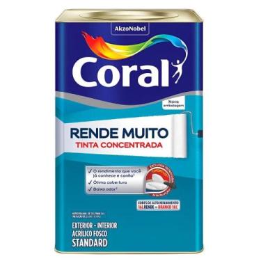 Imagem de Tinta Acrílica Fosca Coral Rende Muito 16L, Cromo Suave