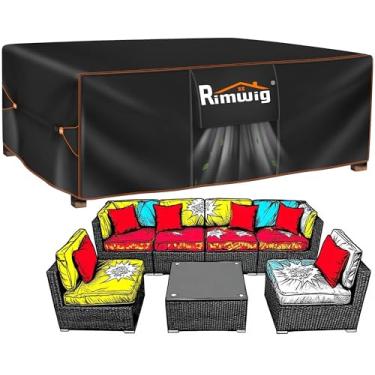 Imagem de Conjunto de capas de móveis de pátio extragrandes à prova d'água, folga de móveis de exterior, capas de sofá secionais, capas de conjunto de cadeiras de mesa externas, retangulares, resistentes, 279