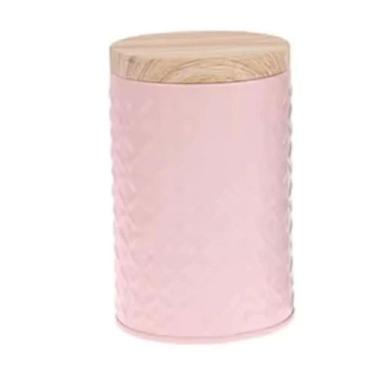 Imagem de Lata Biscoito Bala Organizador Decorativo Vintage Metal - Livon, Rosa