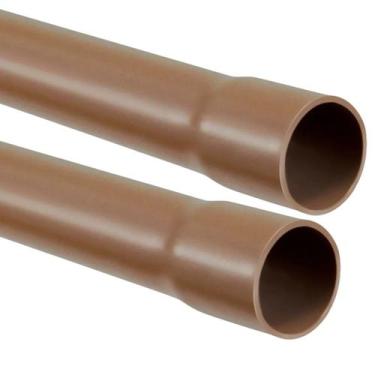 Imagem de Kit 2 Cano Tubo Pvc Soldável Marrom 25mm 1 Metro Hidráulic - FORTLEV