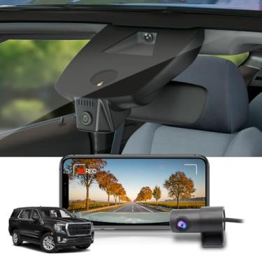 Imagem de Fitcamx Câmera frontal 2160P + traseira 1080p para GMC Yukon 2021-2024 e XL Denali AT4 SLE SLT (HD2-6272) tem regulação automática, estilo OEM, gravação de loop duplo, WiFi e aplicativo, sensor G