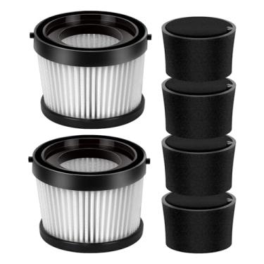 Imagem de Pacote com 2 filtros HEPA DCV5011H compatíveis com aspirador portátil sem fio DEWALT DCV501HB, filtro de espuma e filtro HEPA para aspirador DCV5011H DEWALT 20V, com 4 filtros de espuma