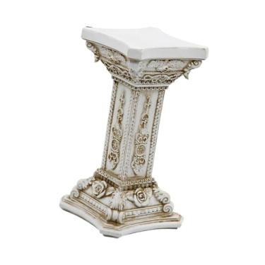 Imagem de IEUDNS Estátua de Pilar Romano, Estatueta de Presente, Ornamento Clássico de Resina, Coluna Romana, Pilar