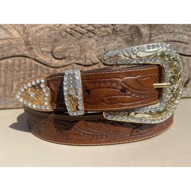 Imagem de cinto country feminino fivela cor ouro - selaria rio negro, Marrom, 10