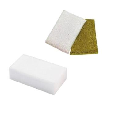 Imagem de Kit 1 Esponja Mágica+ 2 Esponjas Anti-Risco Limpeza Multiuso - Nipo Ce