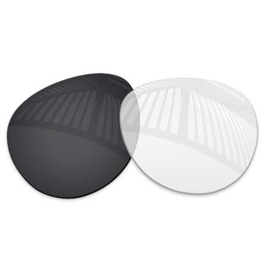 Imagem de MYCOURAG Lentes de reposição com proteção UV para óculos de sol RayBan Meta Headliner RW4009F 51 mm - preto transparente fotocromático, não polarizado