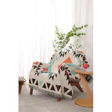Imagem de Cobertor com estampa asteca, boho, macio, sherpa, tradicional, sudoeste, navajo, estilo tribal, quente, para acampamento, ao ar livre, leve, aconchegante, cobertor boêmio, para sofá, cama, 177,8 x