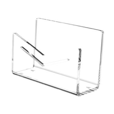 Imagem de Bothyi Organizador de correspondências em acrílico, suporte para correspondências de mesa leve com almofadas antiderrapantes, classificador de mesa, suporte, Claro