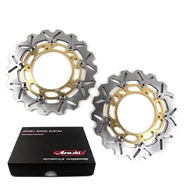 Imagem de Discos de freio dianteiro Arashi Rotores para Yamaha YZF R6 2003-2004, YZF R7 2022-2023, MT03 2006-2011, FZ6 2004-2008, XJ6 2009-2013 DIVERSION 2009-2013 5, acessórios de motocicleta de ouro Peças