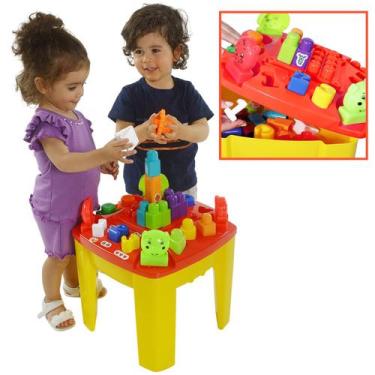 Imagem de Mesa Didática Infantil Blocos de Montar Mesinha Atividades - Dismat, L