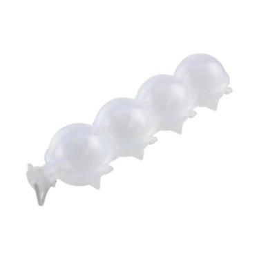Imagem de Forma De Gelo Redonda 3D Estilo Diamante Com Tampa, Molde De Gelo Esfé