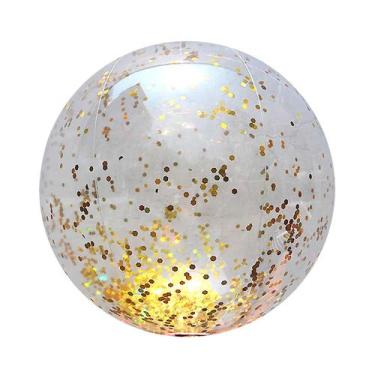 Imagem de Bola de praia transparente de lantejoulas infláveis Bola de brinquedo 