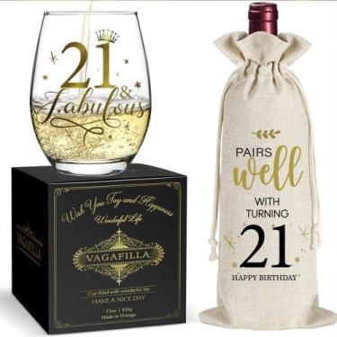 Imagem de Copo de vinho Vagafilla Fabulous Stemless com bolsa de presente de vin