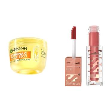 Imagem de Kit Garnier Hidratante Facial Antimanchas Toque Seco com Vitamina C + Blush Líquido Sunkisser City Sizzle