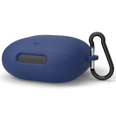 Imagem de Geekria Capa de silicone compatível com Soundcore por Anker Liberty 4 Pro True Wireless Earbuds, capa protetora para fones de ouvido com gancho para chaveiro, porta de carregamento acessível (azul)