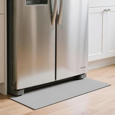 Imagem de Tapete de derramamento para geladeira, lavadora e secadora - bandeja absorvente e coletor de vazamentos | Forro cortado para dispensador de água, lava-louças | Proteção de piso de aparelho