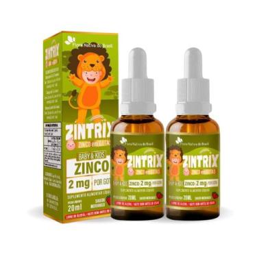 Imagem de Kit 2 Zinco Gotas 20ml Sabor Morango Zintrix Kids Flora Nativa