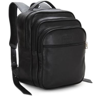 Imagem de Bolsa Mochila Couro Grande Masculina Alta Qualidade 4 Compartimentos A