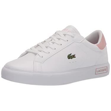 Imagem de Lacoste Tênis infantil unissex Powercourt, Branca/Lt Pnk, 4 Toddler