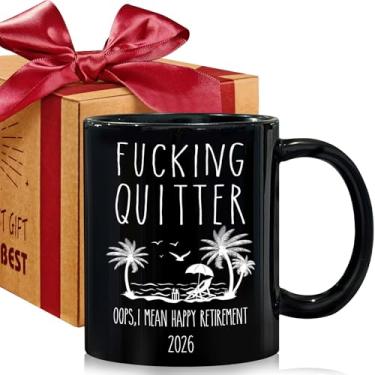 Imagem de ZWV Quitter Oops, I Mean Happy Retirement! Presentes engraçados de aposentadoria para homens, caneca de café aposentada 2026 presentes para colegas de trabalho, professores, médicos, chefe, amigos