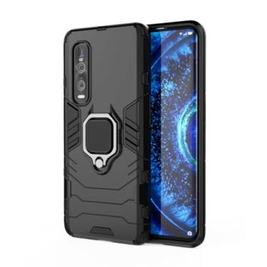 Imagem de SORAKA Capa para OPPO Find X2 Pro 5G com suporte para anel Capa Slim Fit de TPU macio Capa OPPO Find X2 Pro 5G com placa de metal para suporte magnético de telefone para carro