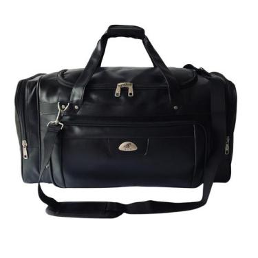 Imagem de Bolsa Mala D Mão Grande Viagem Couro Resistente Espaçosa Moda Masculin