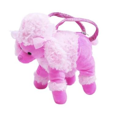 Imagem de Bolsa Infantil de Pelúcia Poodle, Rosa Pink, 23 x 23 x 12 cm