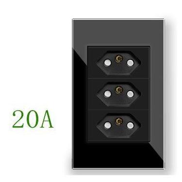 Imagem de Tomada Tripla Preta 20A - Novadigital