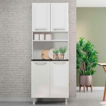 Imagem de Paneleiro em Aço Topázio 4 Portas 3 Prateleiras Branco - Telasul, Bran