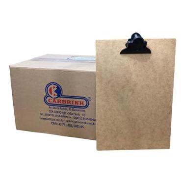 Imagem de Prancheta de Madeira, Tamanho Ofício, Prendedor de Plástico, Caixa 24 Unidades