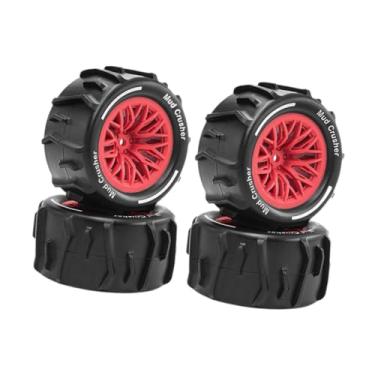 Imagem de simhoa 4x 1/18 Escala RC Pneus Componentes Peças de Reposição Profissional para Granito, Vermelho