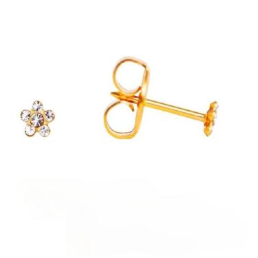 Imagem de Brinco studex system 75 baby daisy cristal - cod 126, Dourado