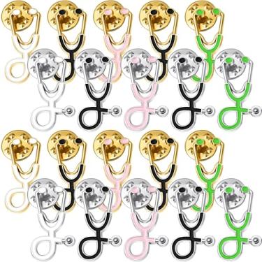 Imagem de Broche de estetoscópio Yaomiao Broche de Estetoscópio Esmaltado Lapela Broche Fofo Bolsa Escolar para Natal, Médico, Enfermeira, Estudantes, Sacos de Roupas Femininos e Crianças