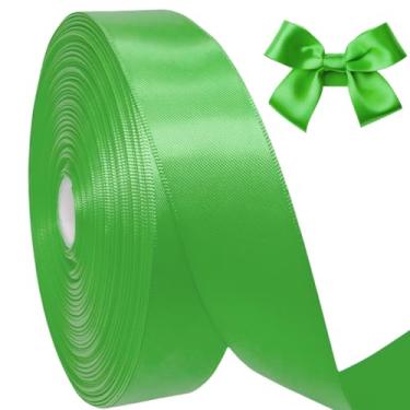 Imagem de AEVORA Fita de cetim dupla face de 2,5 cm, fita de embrulho de presente 50 metros para buquês de flores, embrulho de artesanato de Natal, faixas de cabelo, costura de casamento (verde 579)